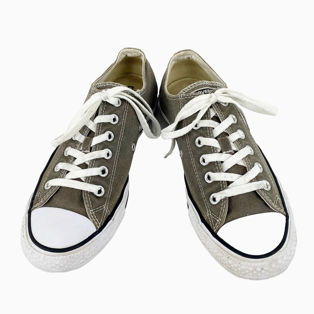 Converse All Star Low Top Sneakers Women 9 Gray Green Canvas Chuck Taylor 40 Exc